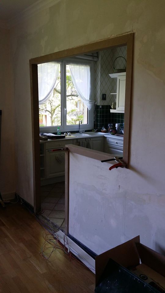 Ouverture d'un mur entre la cuisine et le salon