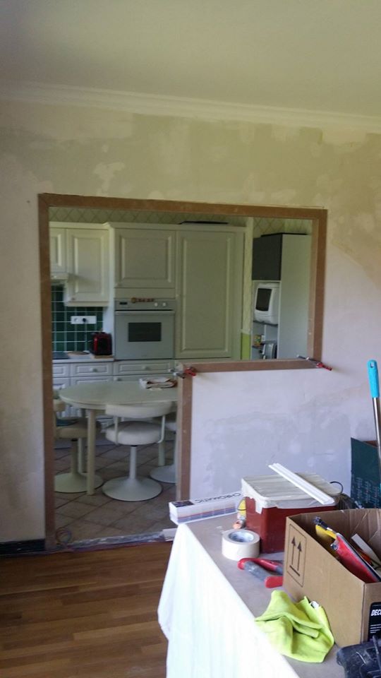 Ouverture d'un mur entre la cuisine et le salon